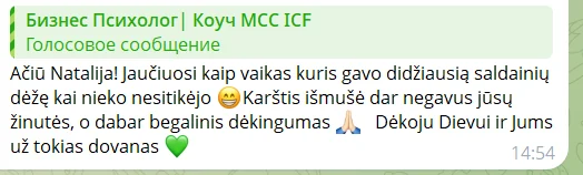 Klientės atsiliepimas