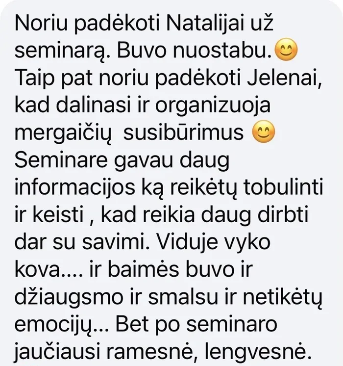 Klientės atsiliepimas