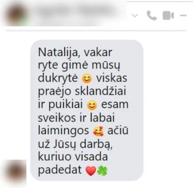 Klientės atsiliepimas