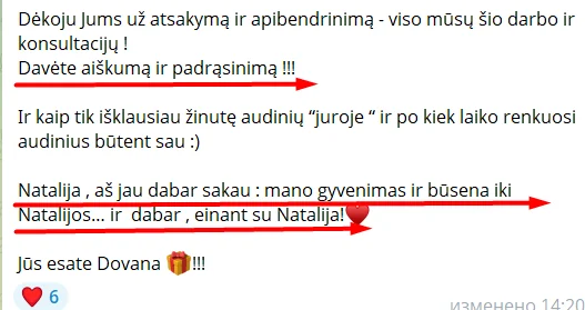 Klientės atsiliepimas