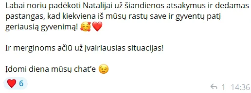 Klientės atsiliepimas